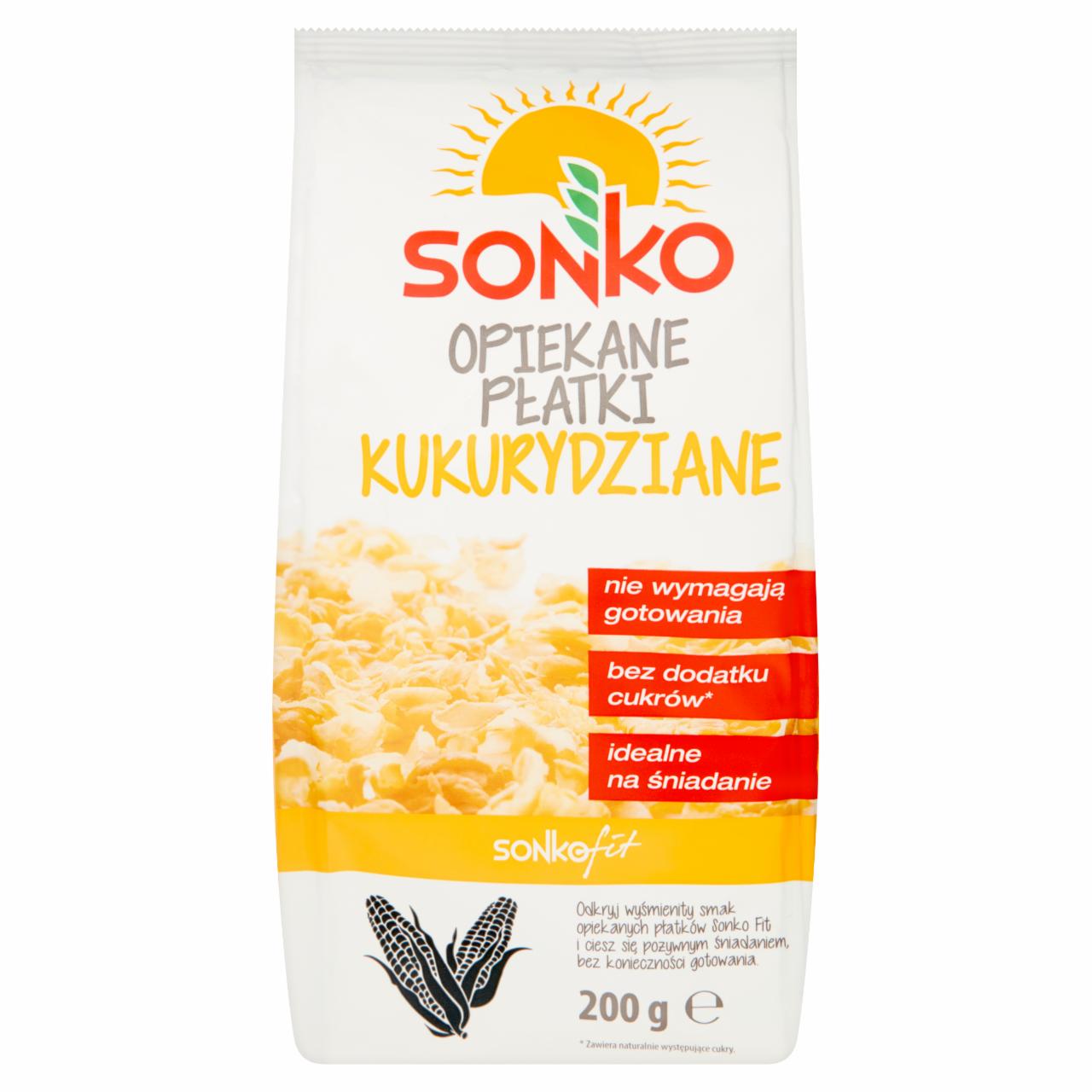 Zdjęcia - Sonko Fit Opiekane płatki kukurydziane 200 g