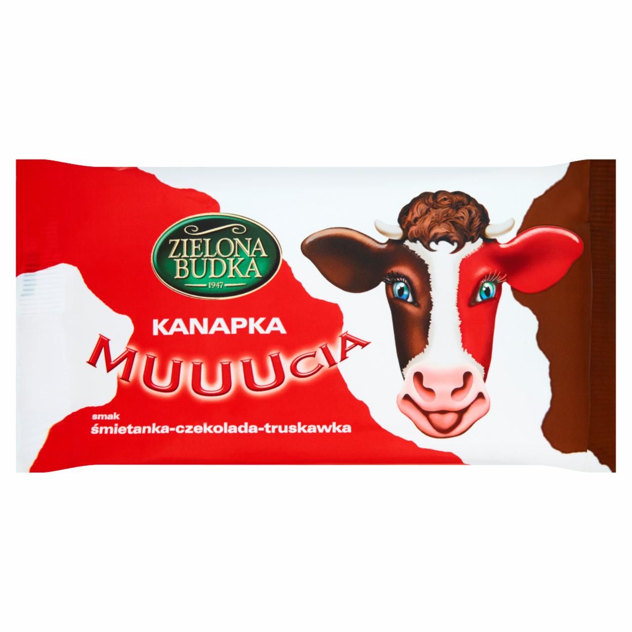 Zdjęcia - Zielona Budka Muuucia Kanapka smak śmietanka czekolada truskawka Lody 180 ml