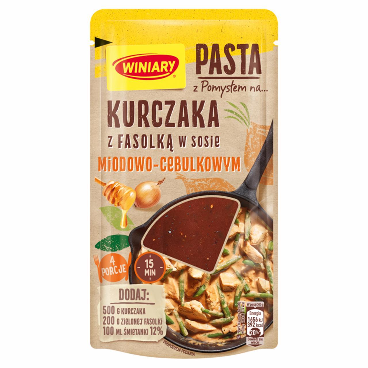 Zdjęcia - Winiary Pasta z pomysłem na... kurczaka z fasolką w sosie miodowo-cebulkowym 80 g