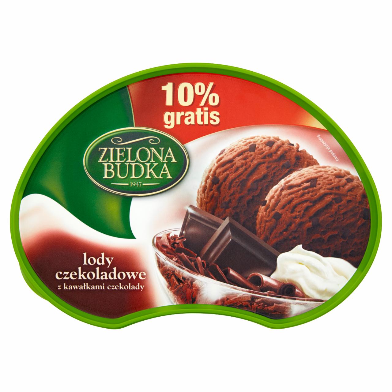 Zdjęcia - Zielona Budka Lody czekoladowe z kawałkami czekolady 1100 ml