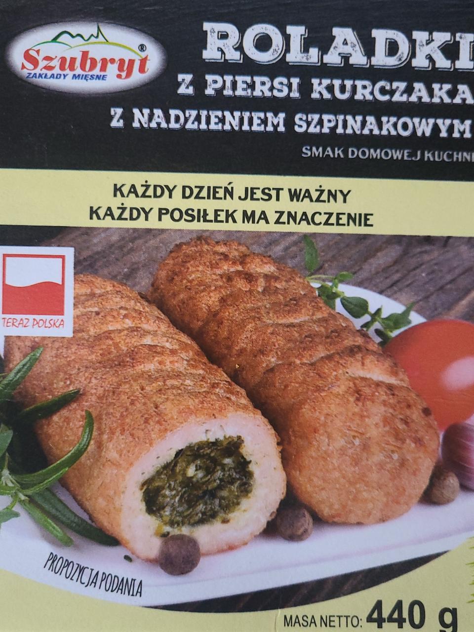 Zdjęcia - Roladki z piersi kurczaka z nadzieniem szpinakowym Szubryt