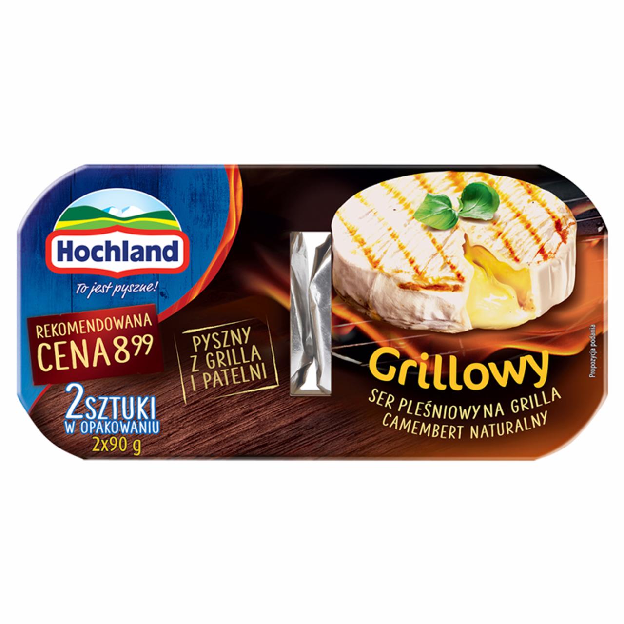 Zdjęcia - Hochland Grillowy Ser pleśniowy na grilla Camembert naturalny 180 g (2 x 90 g)