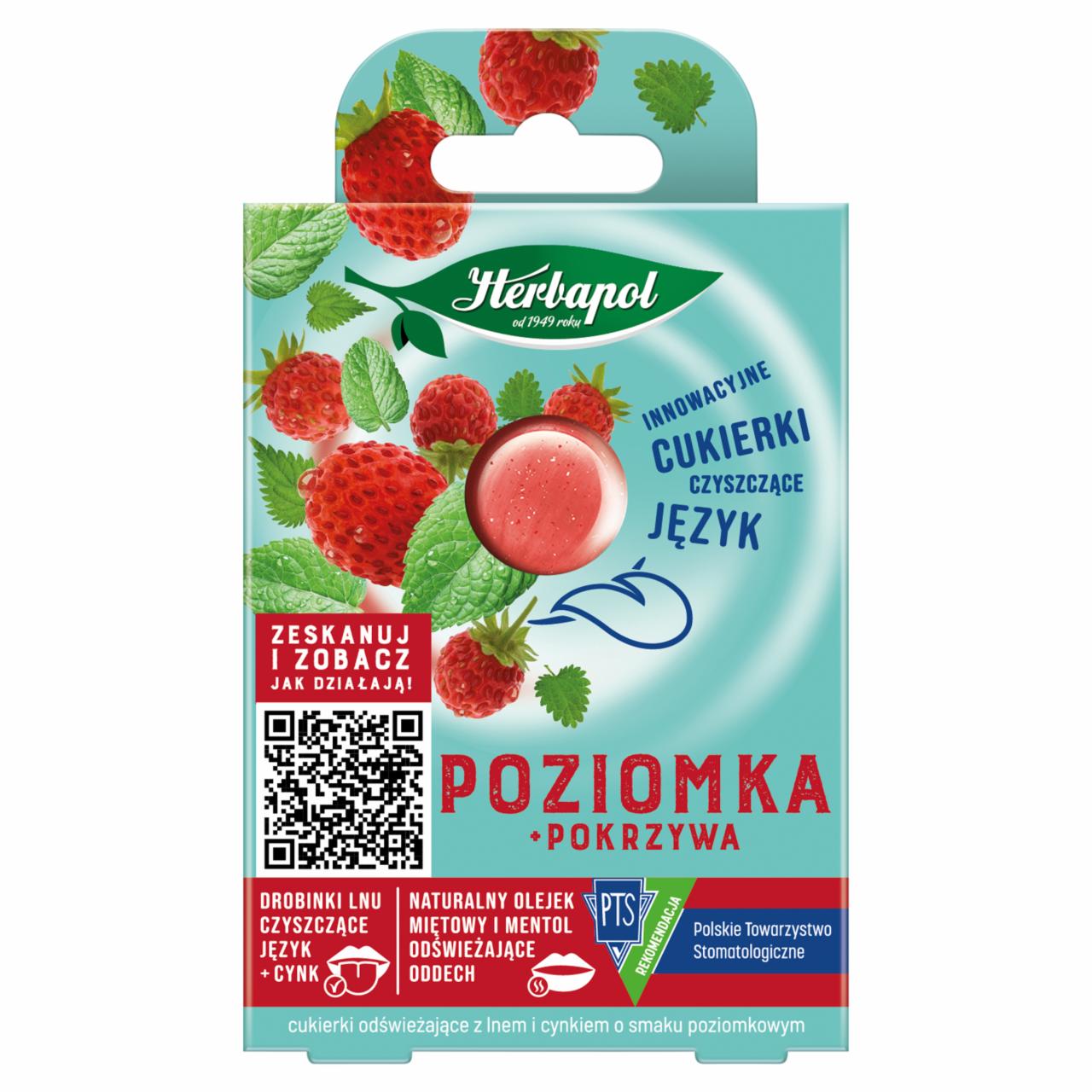 Zdjęcia - Herbapol Cukierki odświeżające z lnem i cynkiem poziomka pokrzywa 20 g (8 sztuk)