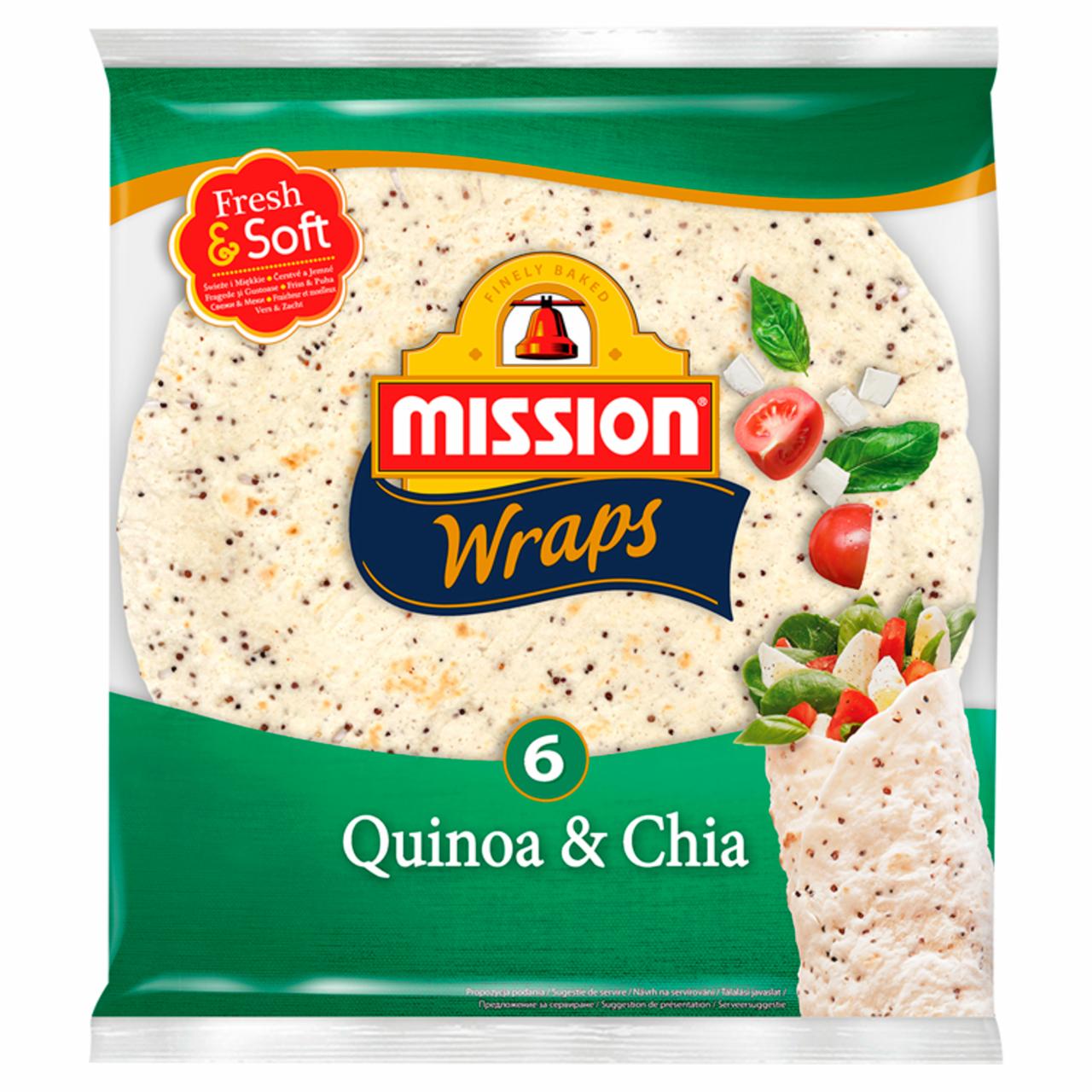 Zdjęcia - Mission Wraps Quinoa & Chia Tortille z mąki pszennej 370 g (6 sztuk)