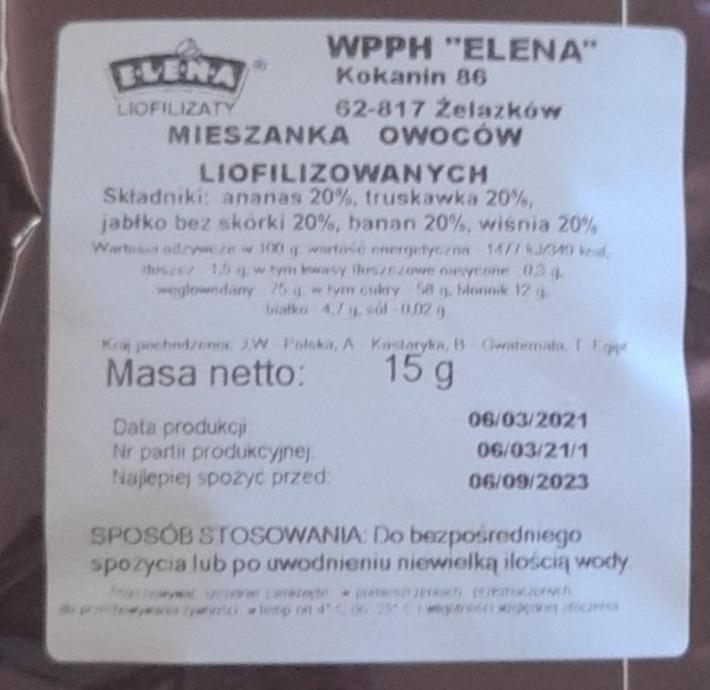 Zdjęcia - Mieszanka owoców liofilizowanych Elena