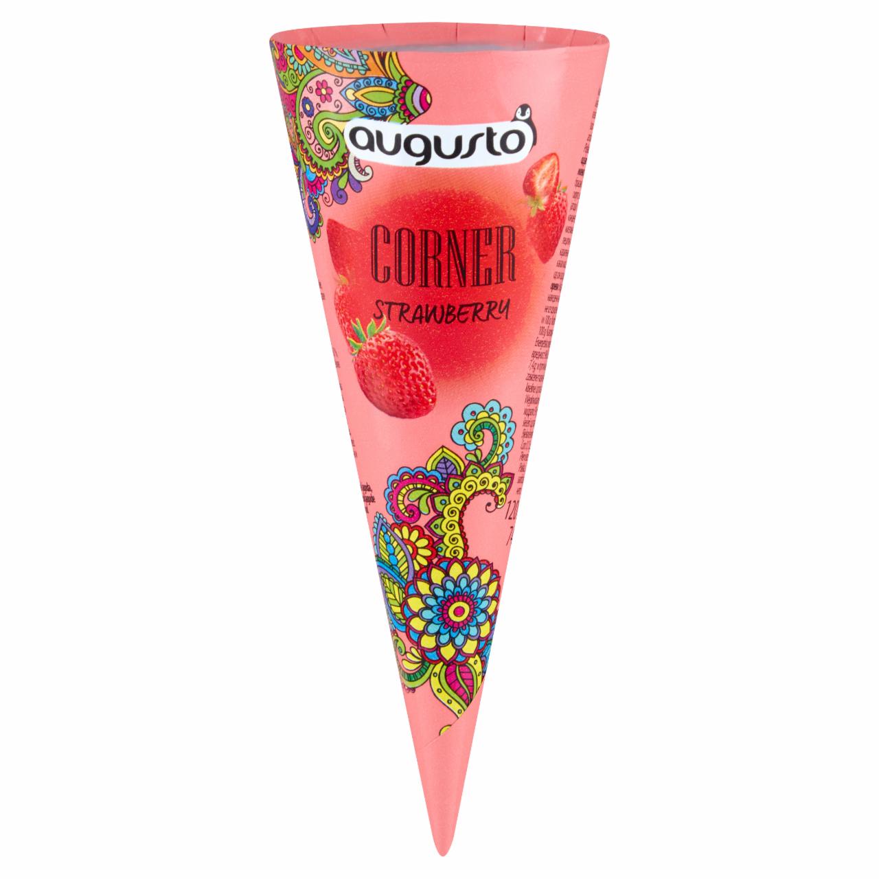 Zdjęcia - Augusto Corner Sorbet truskawkowy i lody truskawkowe w rożku waflowym 120 ml