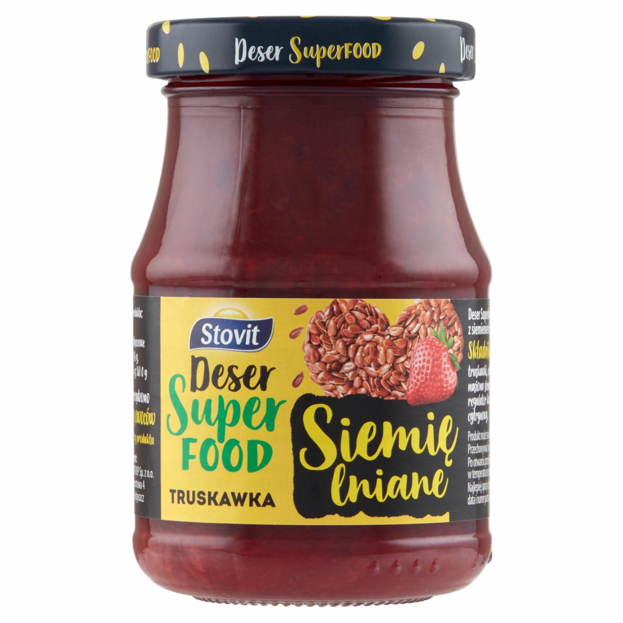 Zdjęcia - Stovit Deser Superfood truskawka siemię lniane 190 g