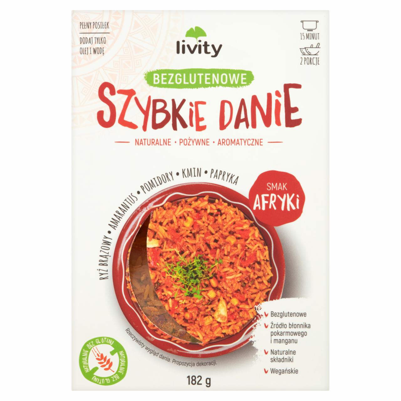 Zdjęcia - Livity Szybkie danie bezglutenowe smak Afryki 182 g