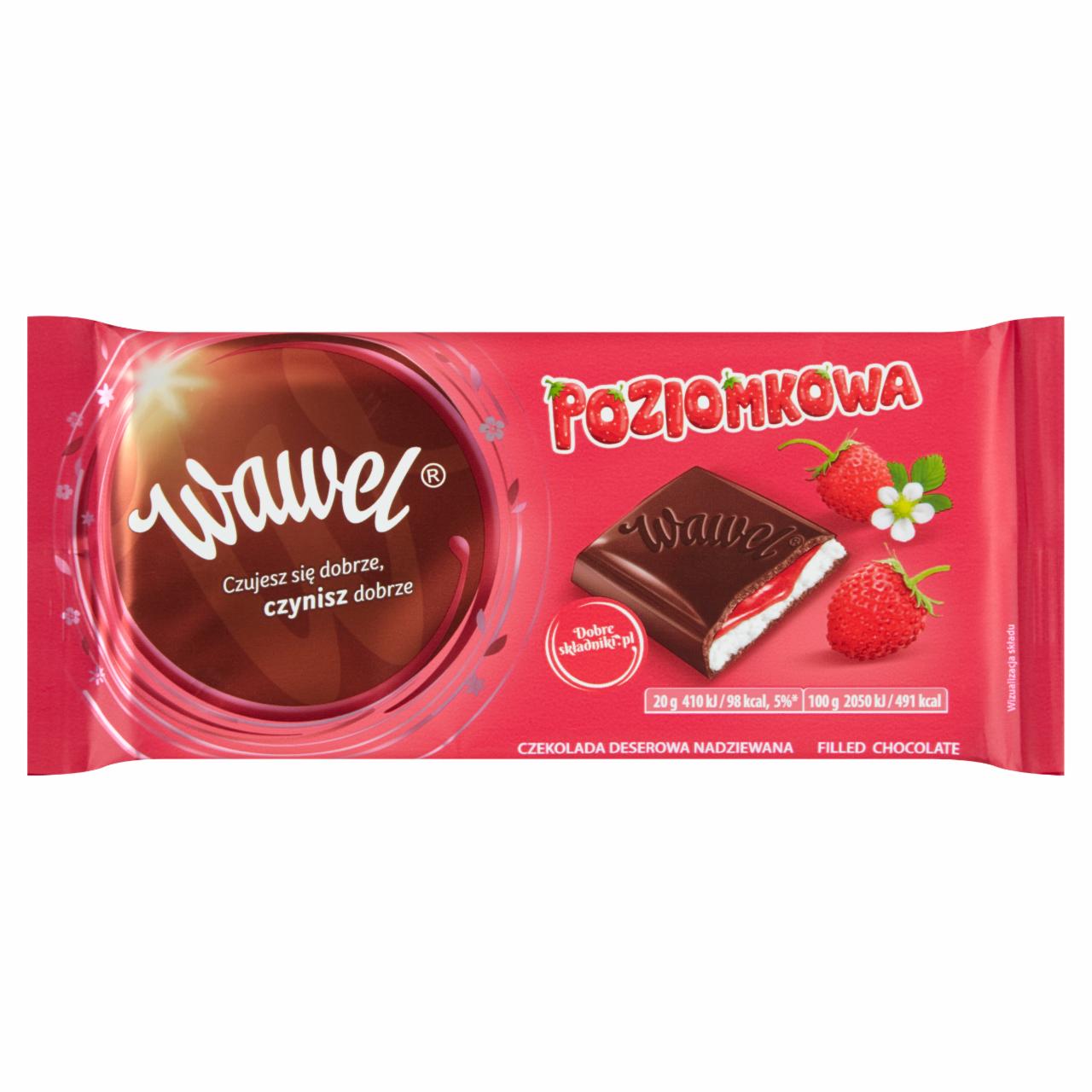 Zdjęcia - Wawel Poziomkowa Czekolada deserowa nadziewana 100 g