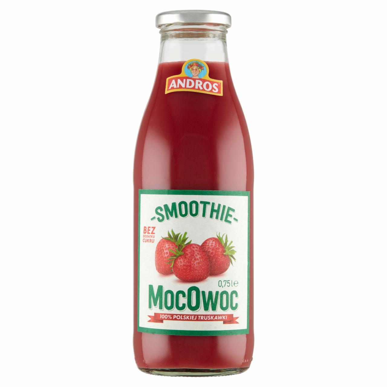 Zdjęcia - Andros MocOwoc Smoothie truskawka 0,75 l