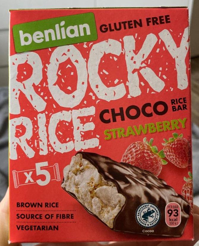 Zdjęcia - Rocky Rice Choco Strawberry Rice Bar Benlian