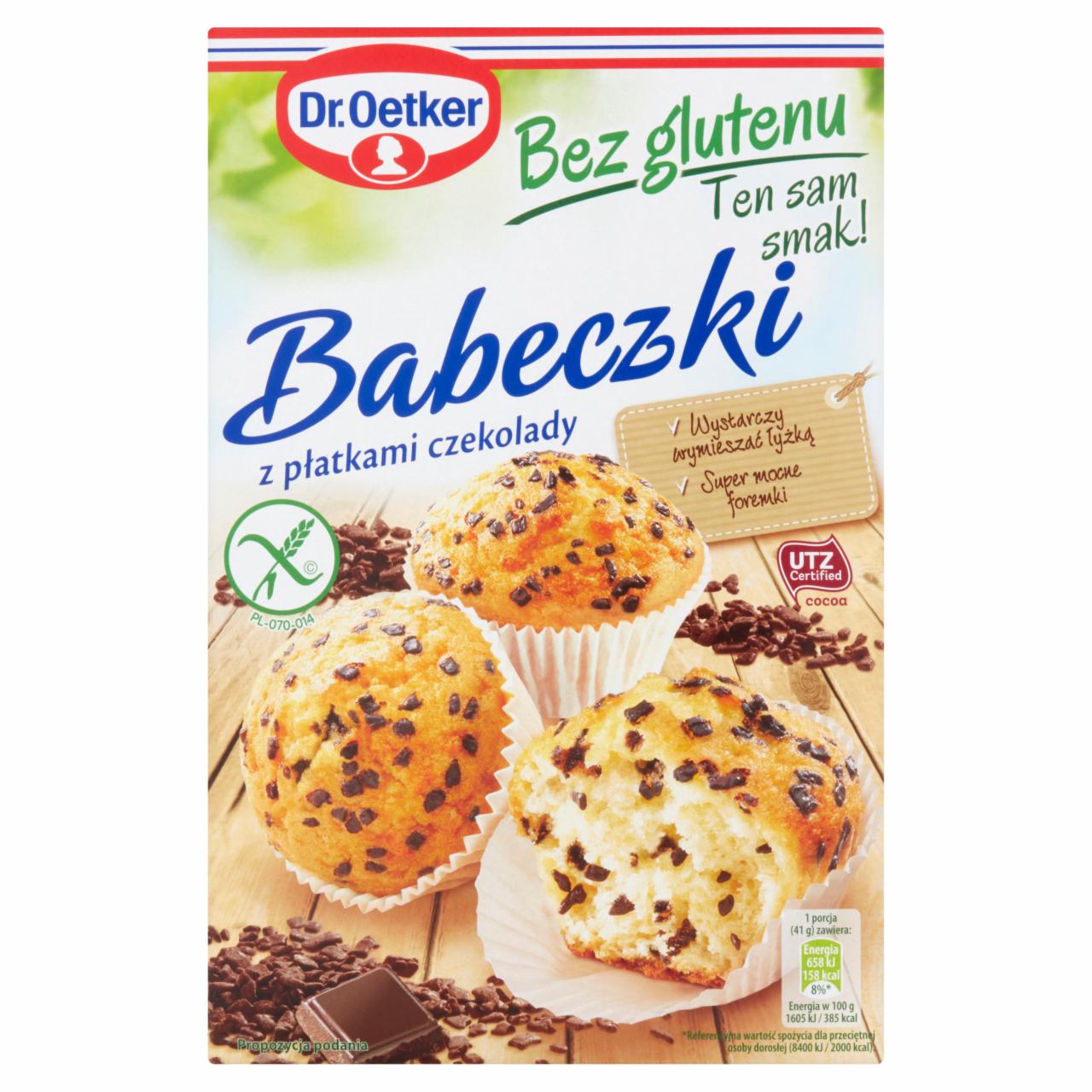 Zdjęcia - Dr. Oetker Babeczki bez glutenu z płatkami czekolady 233 g