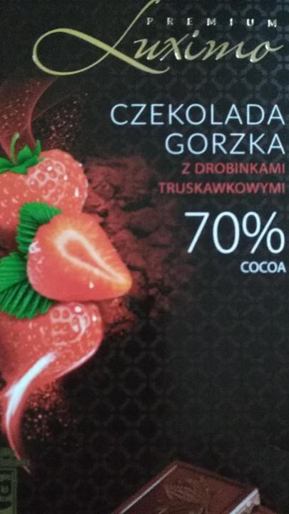 Zdjęcia - Czekolada gorzka z drobinkami truskawkowymi Luximo