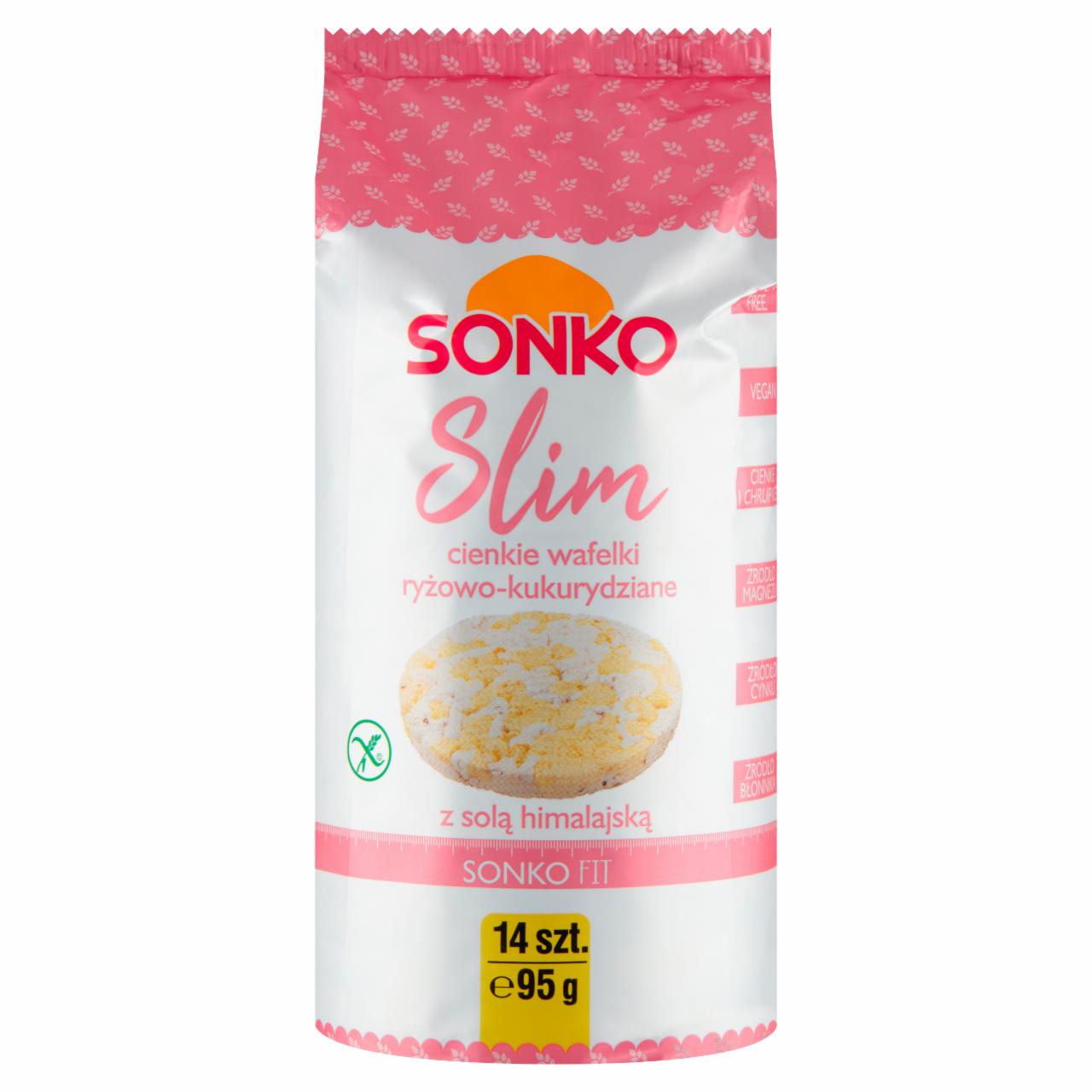 Zdjęcia - Sonko Slim Cienkie wafelki ryżowo-kukurydziane z solą himalajską 95 g (14 sztuk)