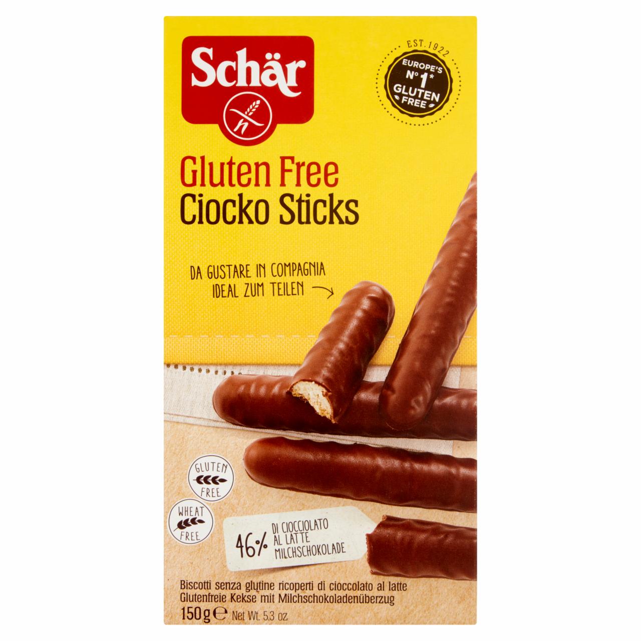 Zdjęcia - Schär Ciocko Sticks Bezglutenowe ciastka w polewie czekoladowej 150 g