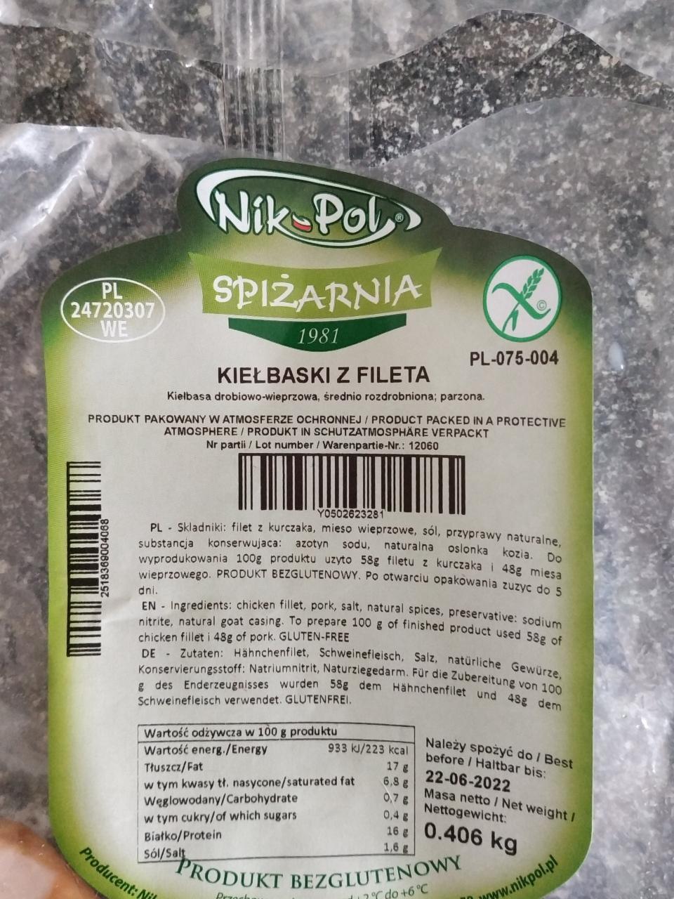 Zdjęcia - kiełbaski z fileta spiżarnia Nik Pol