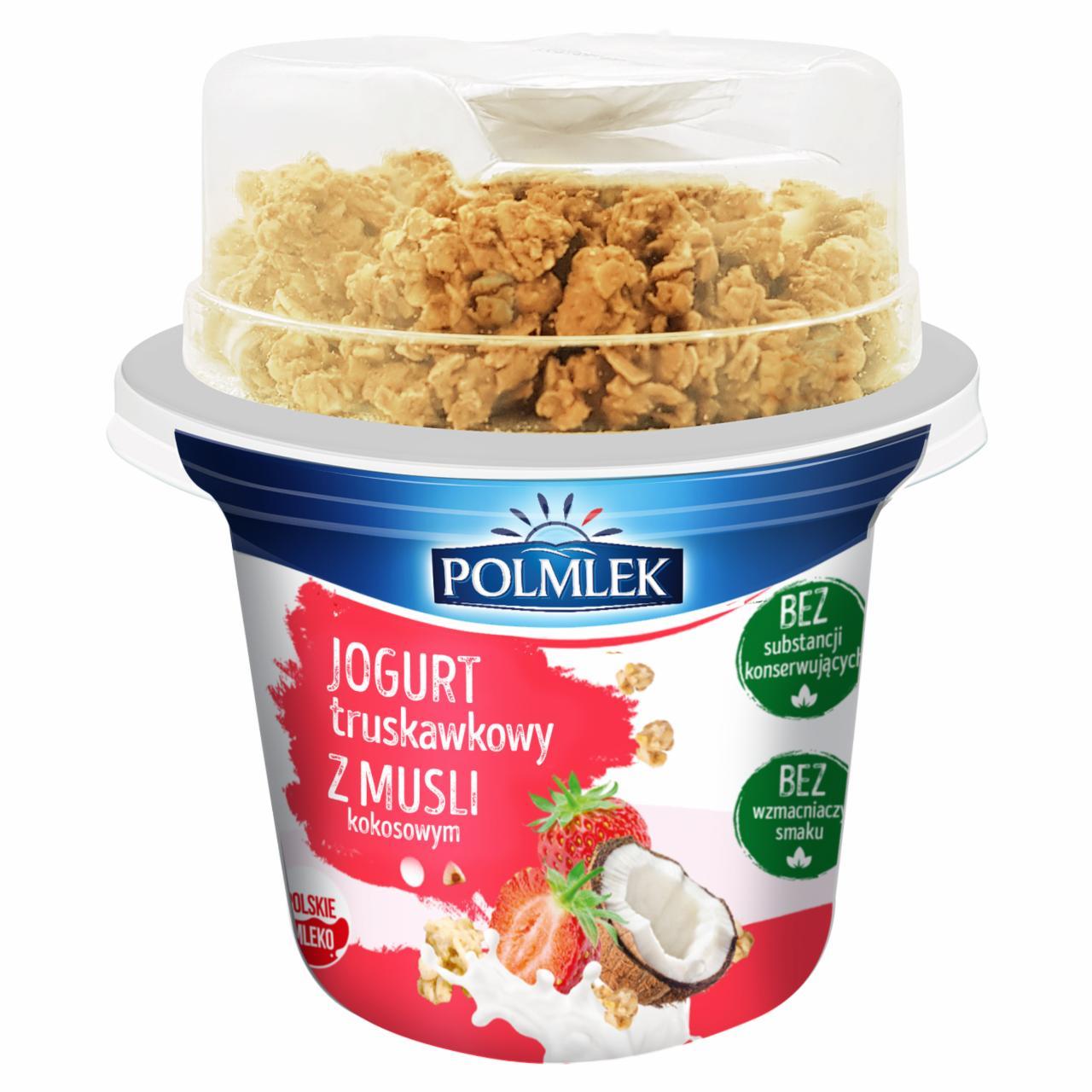 Zdjęcia - Polmlek Jogurt truskawkowy z musli kokosowym 210 g