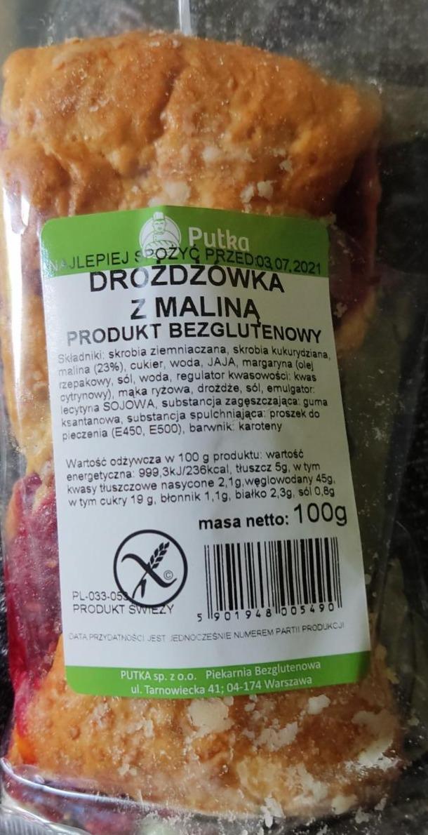 Zdjęcia - drożdżówka z malina bezglutenowa putka