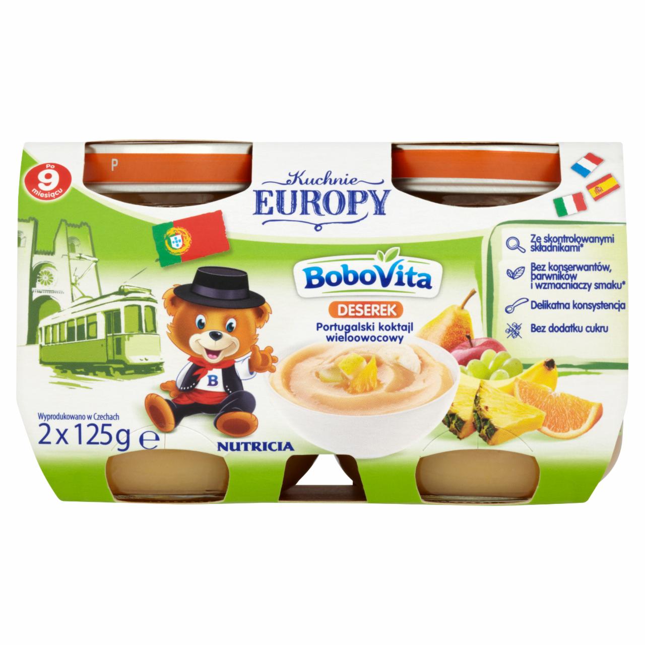 Zdjęcia - BoboVita Kuchnie Europy Deserek Portugalski koktajl wieloowocowy po 9 miesiącu 2 x 125 g