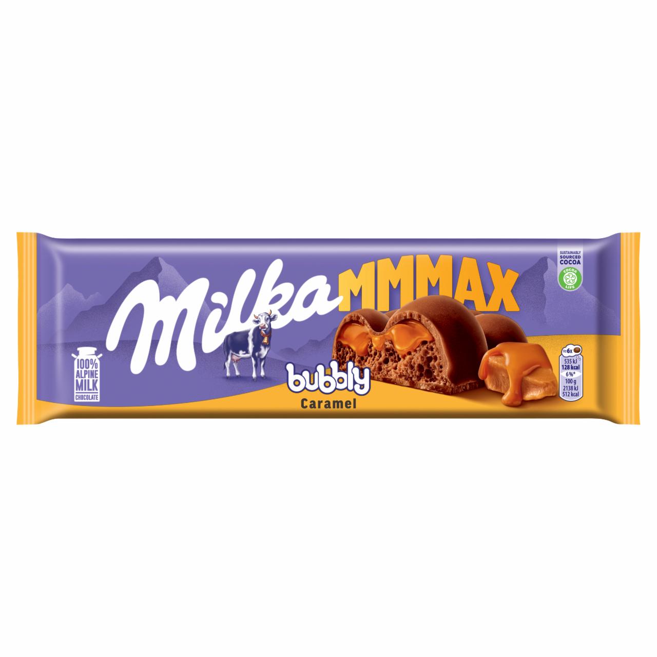 Zdjęcia - Milka Mmmax Bubbly Caramel Czekolada mleczna 250 g