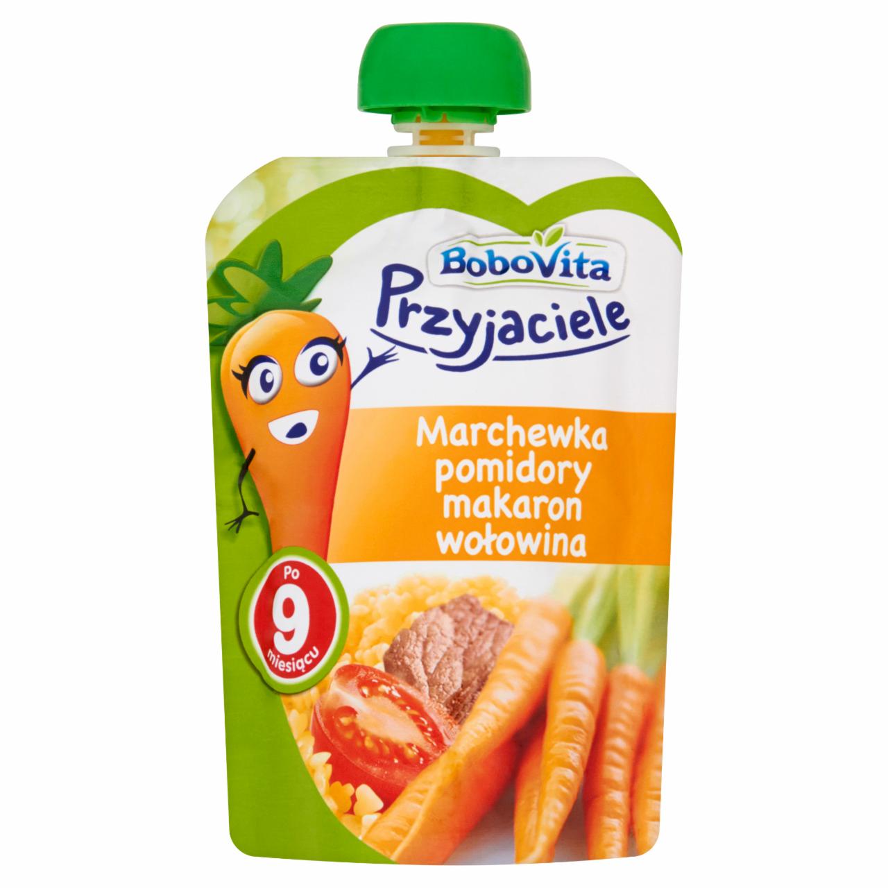 Zdjęcia - BoboVita Przyjaciele Marchewka pomidory makaron wołowina po 9 miesiącu 130 g