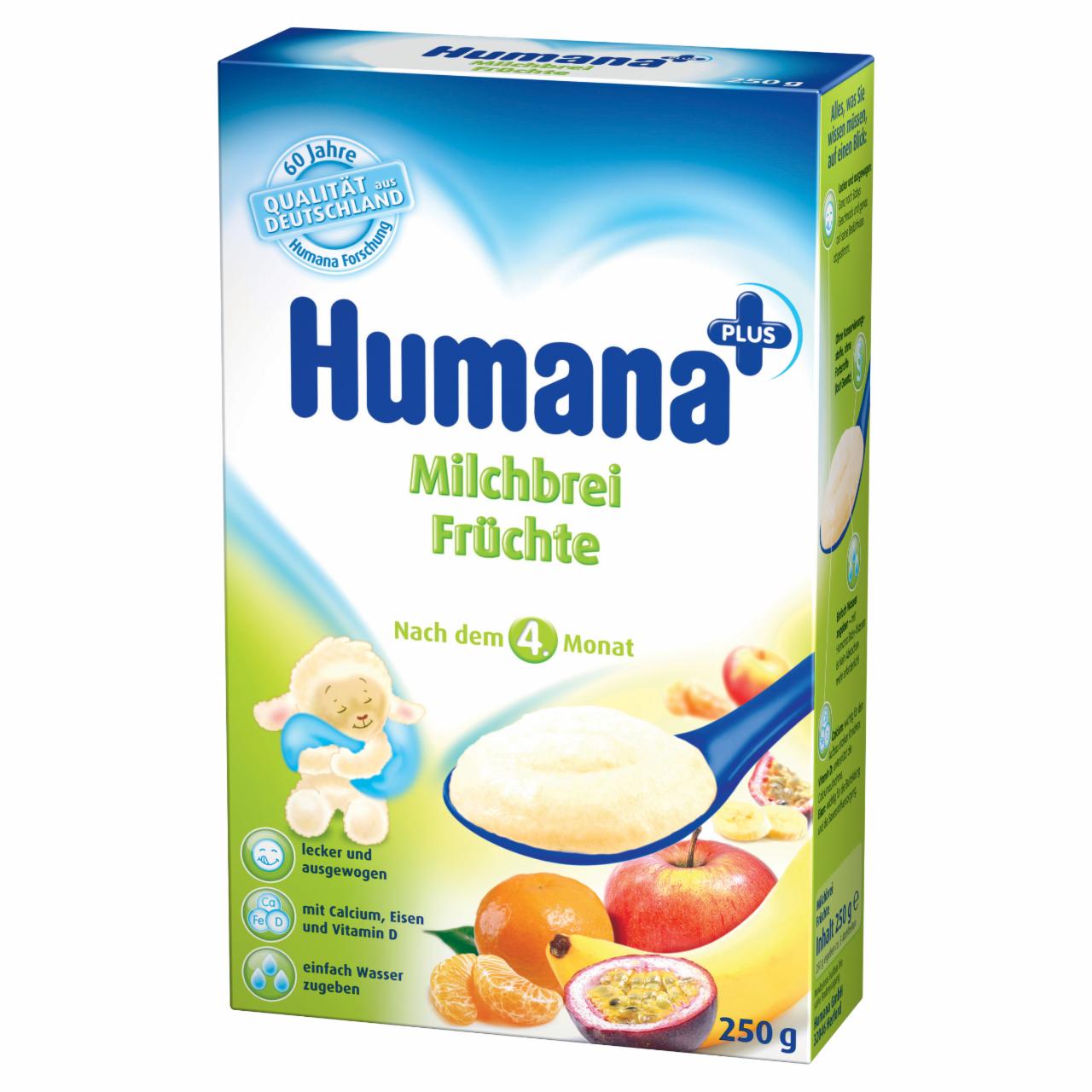 Zdjęcia - Humana Kaszka mleczna z owocami po 4. miesiącu 250 g