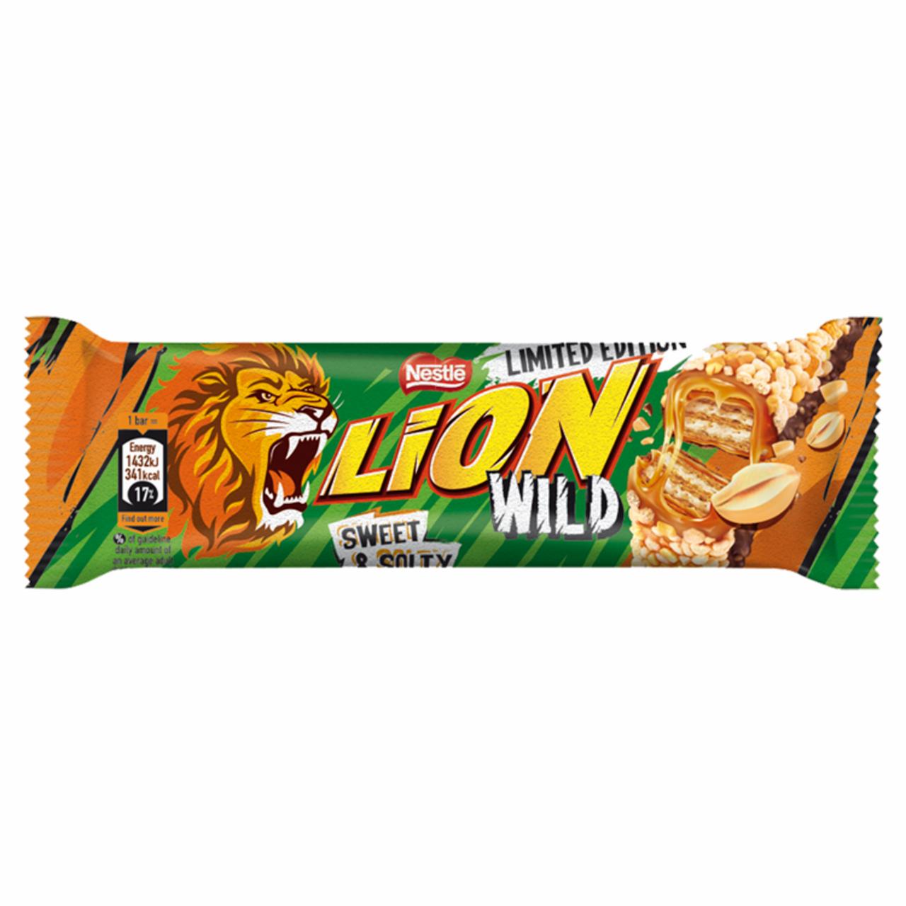 Zdjęcia - Lion Sweet & Salty Nadziewany wafel z karmelem orzechami płatkami pszennymi i mleczną czekoladą 30 g