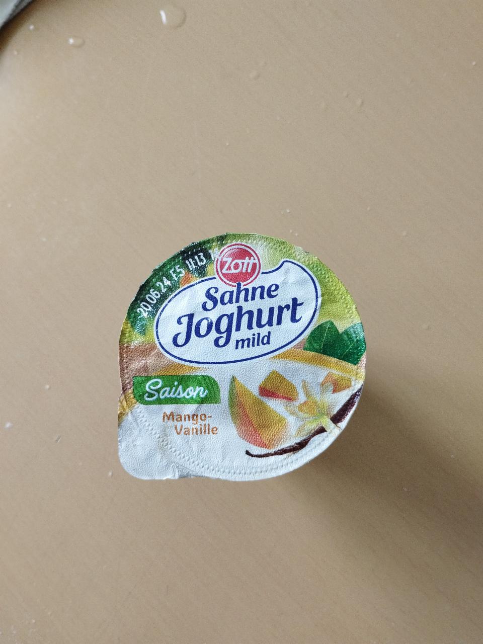 Zdjęcia - Sahne joghurt mild mango vanilia Zott