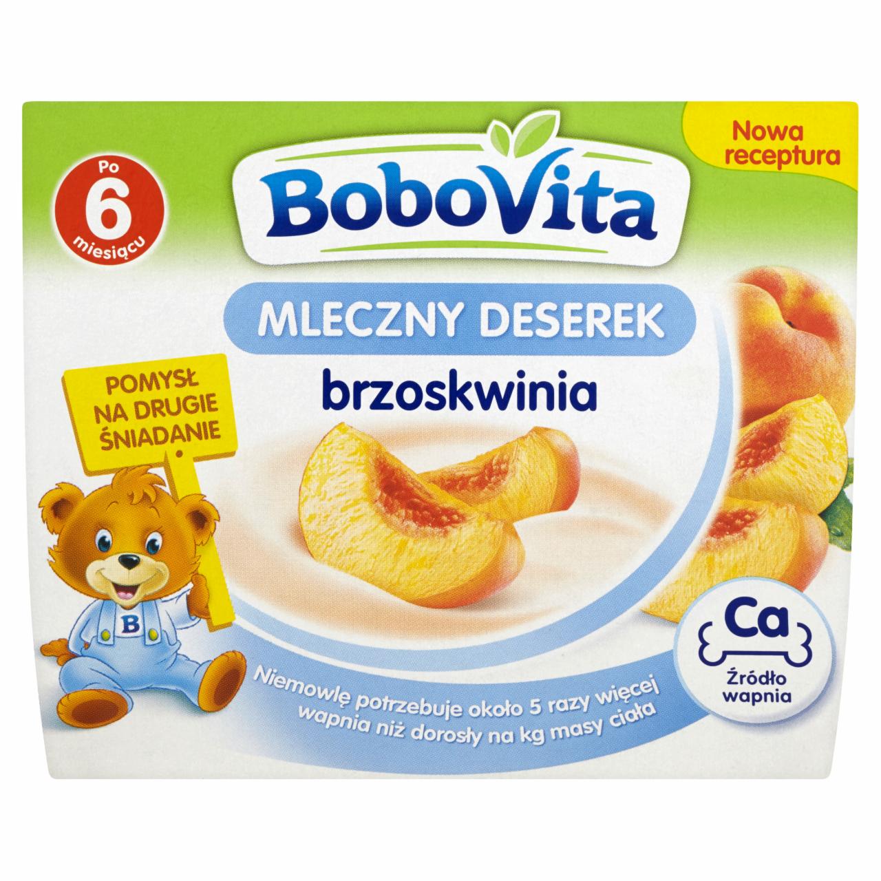 Zdjęcia - BoboVita Mleczny deserek brzoskwinia po 6 miesiącu 400 g (4 sztuki)