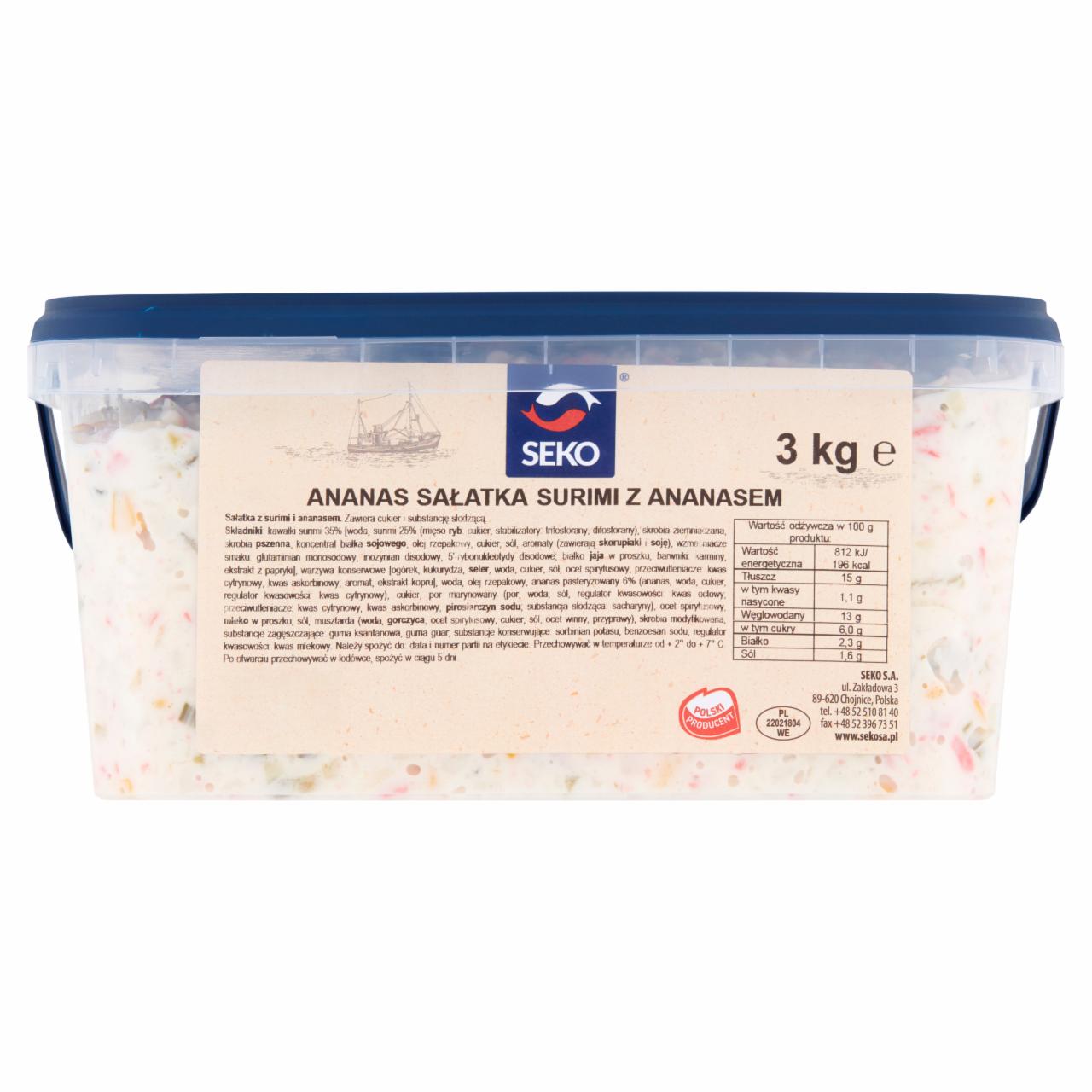 Zdjęcia - Seko Sałatka surimi z ananasem 3 kg