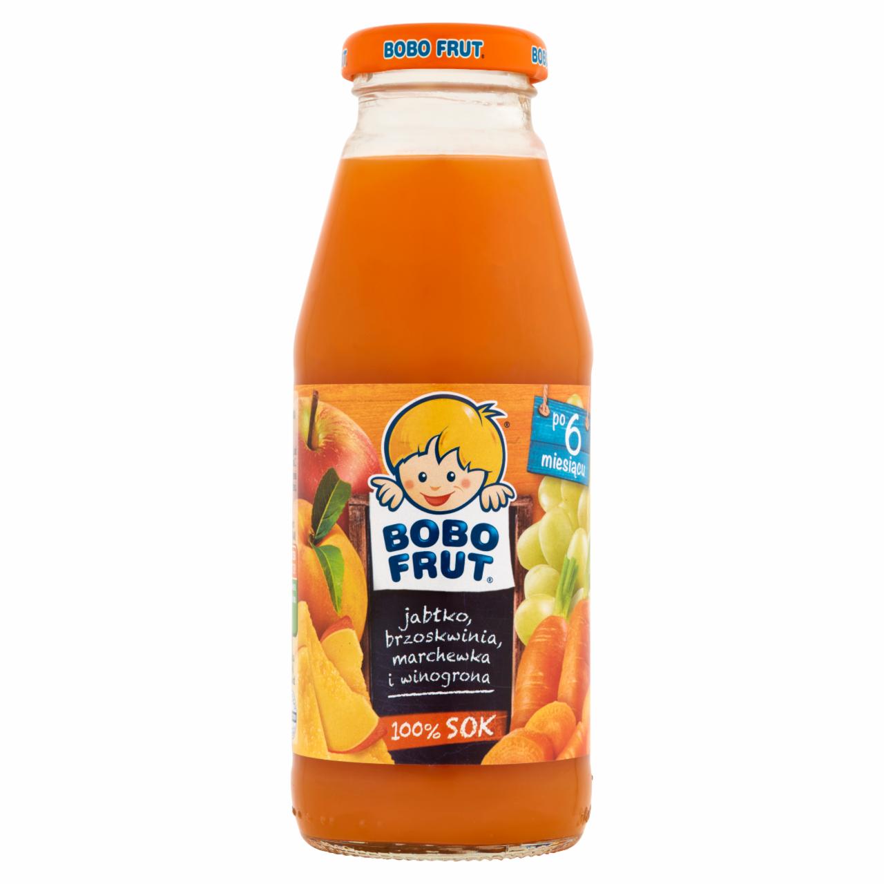 Zdjęcia - Bobo Frut Sok 100% jabłko brzoskwinia marchewka winogrona po 6. miesiącu 300 ml