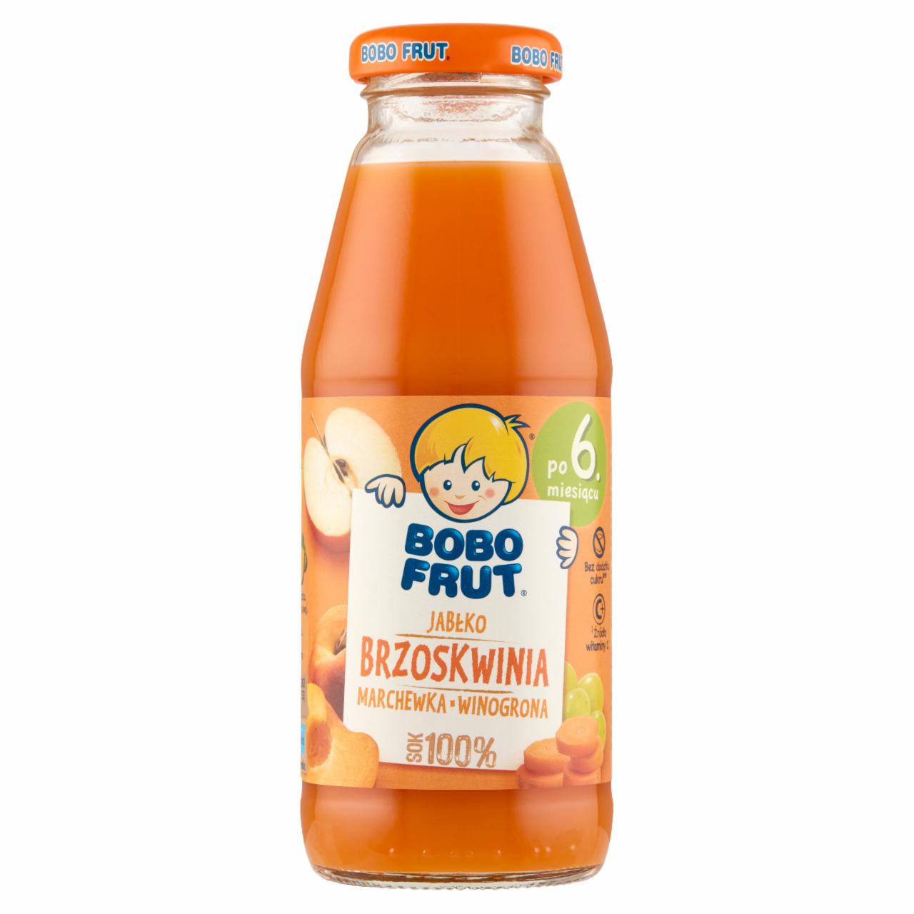 Zdjęcia - Bobo Frut Sok 100% jabłko brzoskwinia marchewka winogrona po 6. miesiącu 300 ml