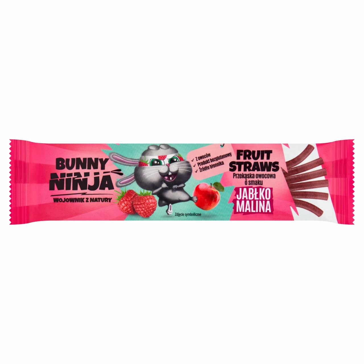 Zdjęcia - Bunny Ninja Fruit Straws Przekąska owocowa o smaku jabłko malina 16 g