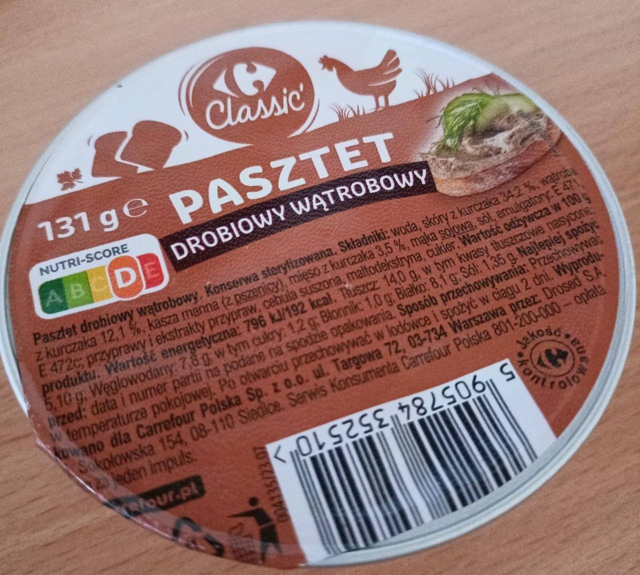 Zdjęcia - Pasztet drobiowo wątrobowy Carrefour classic