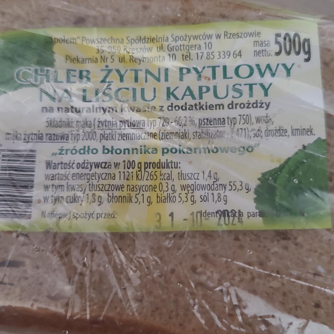 Zdjęcia - Chleb żytni pytlowy na liściu kapusty Społem