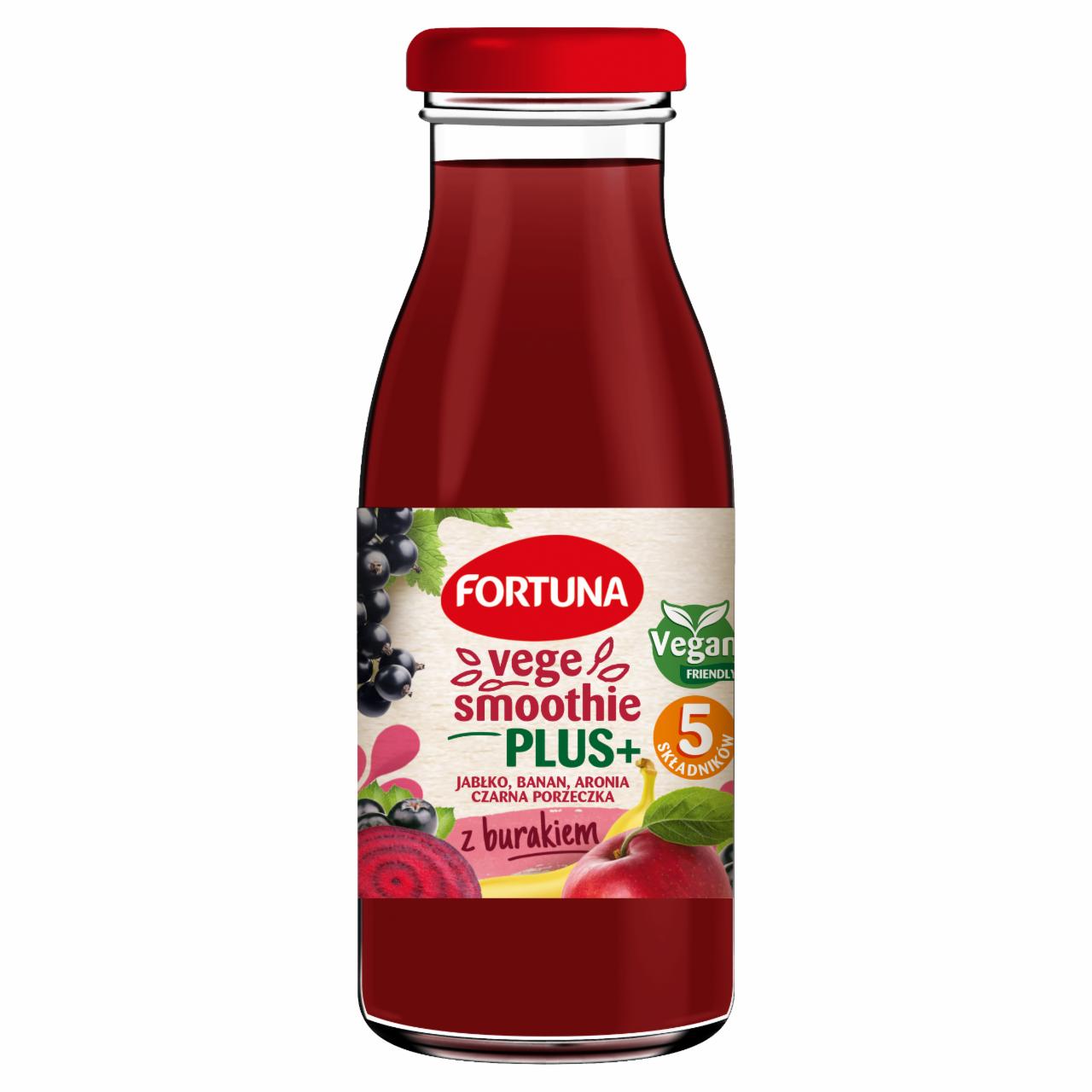 Zdjęcia - Fortuna Vege Smoothie Plus+ jabłko banan aronia czarna porzeczka z burakiem 250 ml