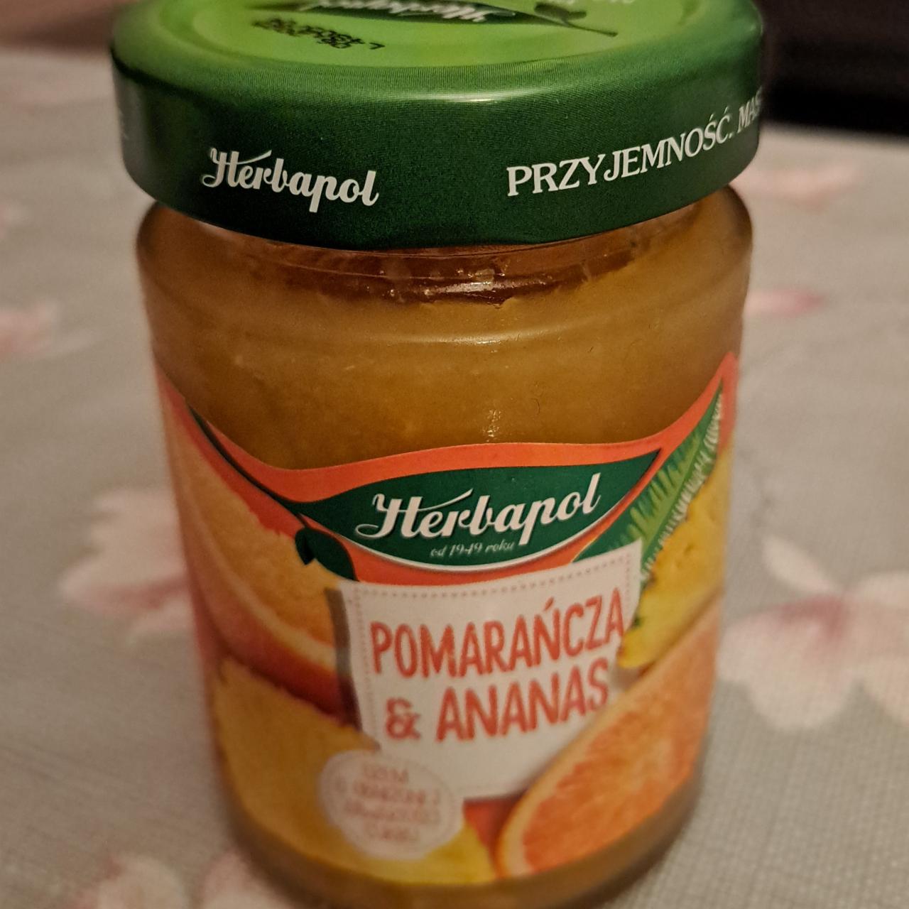 Zdjęcia - Herbapol Dżem o obniżonej zawartości cukru pomarańcza & ananas 280 g