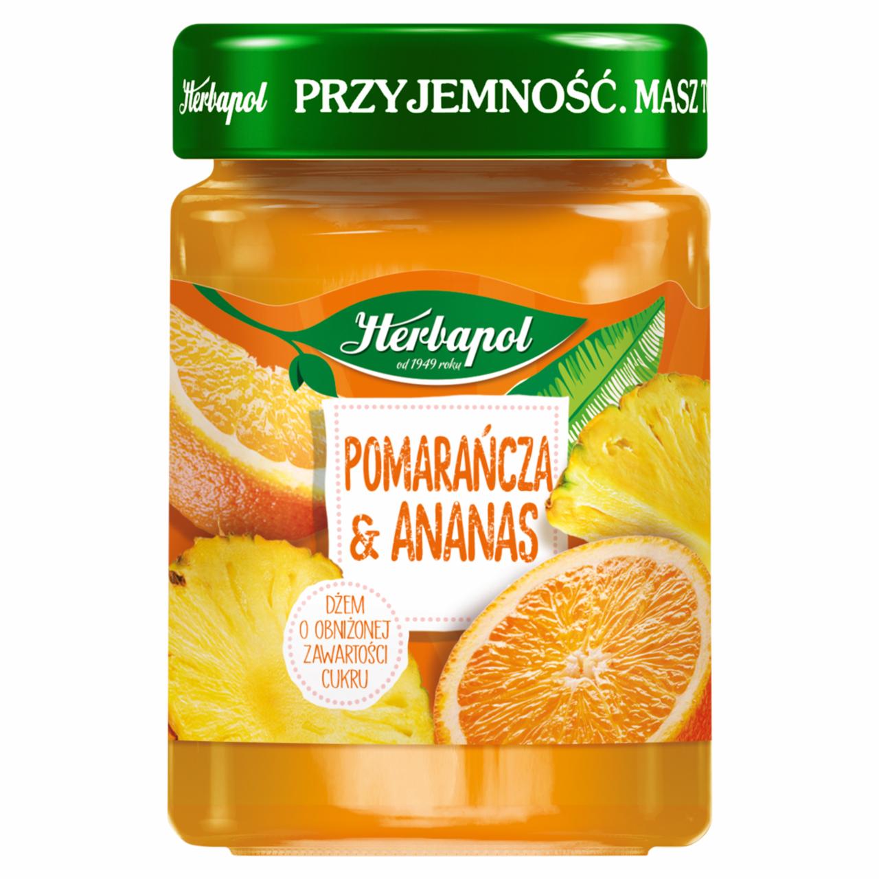 Zdjęcia - Herbapol Dżem o obniżonej zawartości cukru pomarańcza & ananas 280 g