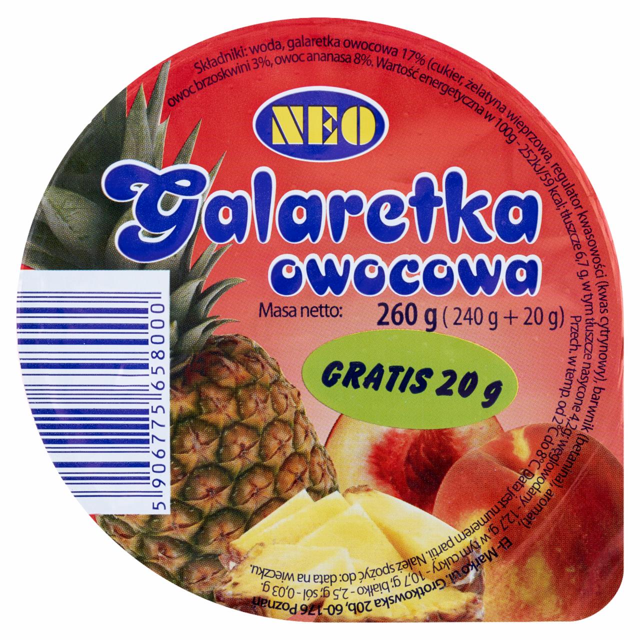 Zdjęcia - Neo Galaretka owocowa 260 g