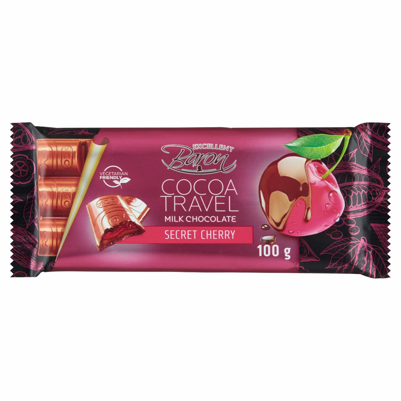 Zdjęcia - Excellent Baron Cocoa Travel Czekolada mleczna z nadzieniami o smaku wiśniowym 100 g