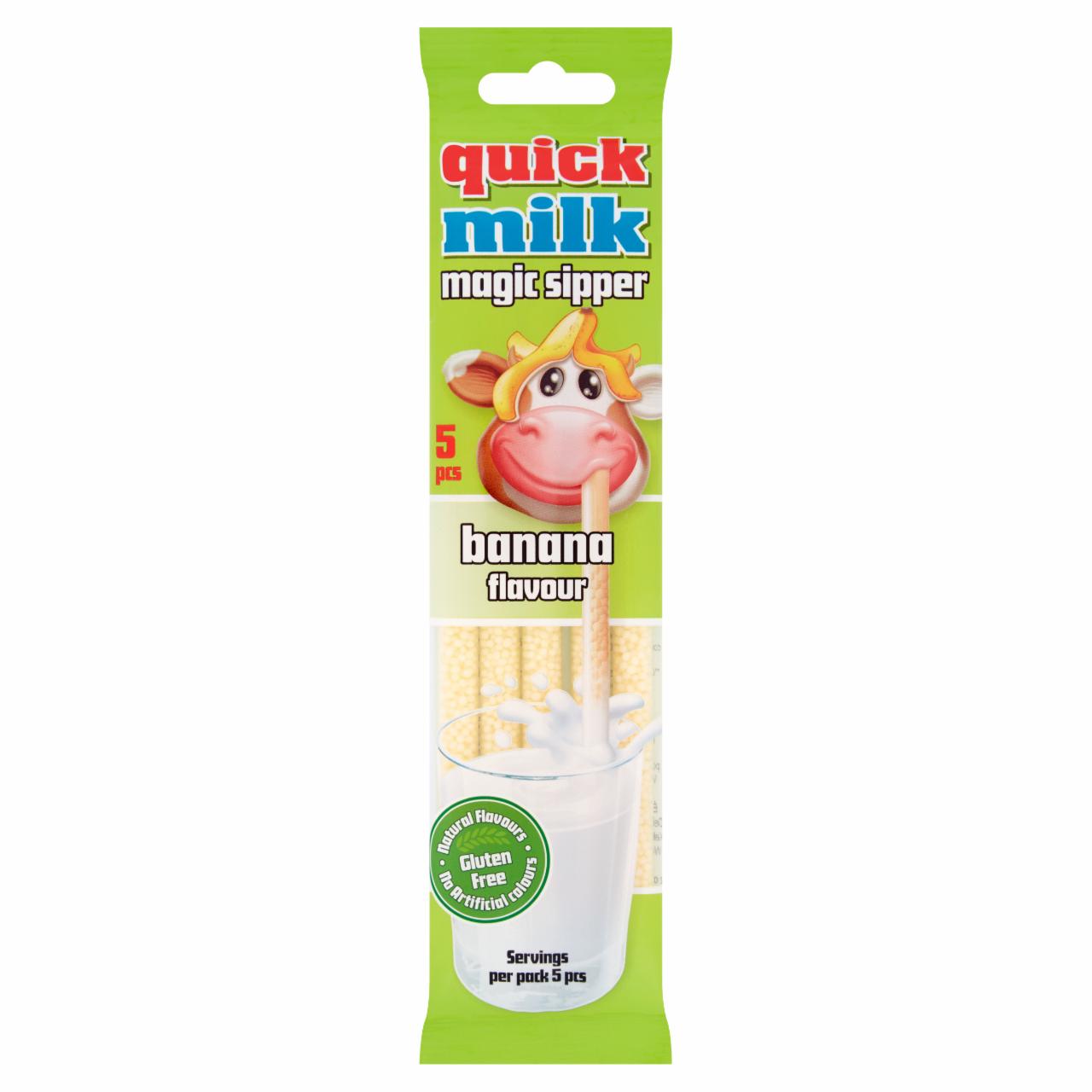 Zdjęcia - Quick Milk Magic Sipper Słomki smakowe do mleka o smaku bananowym 30 g (5 x 6 g)