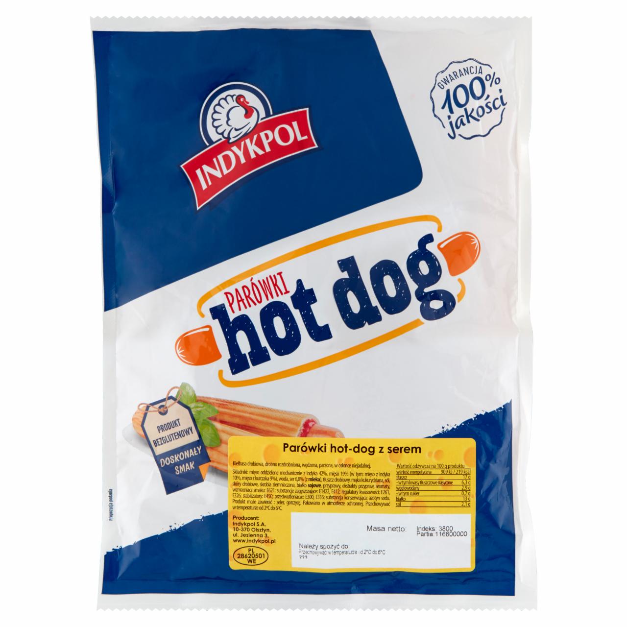 Zdjęcia - Indykpol Parówki hot-dog z serem