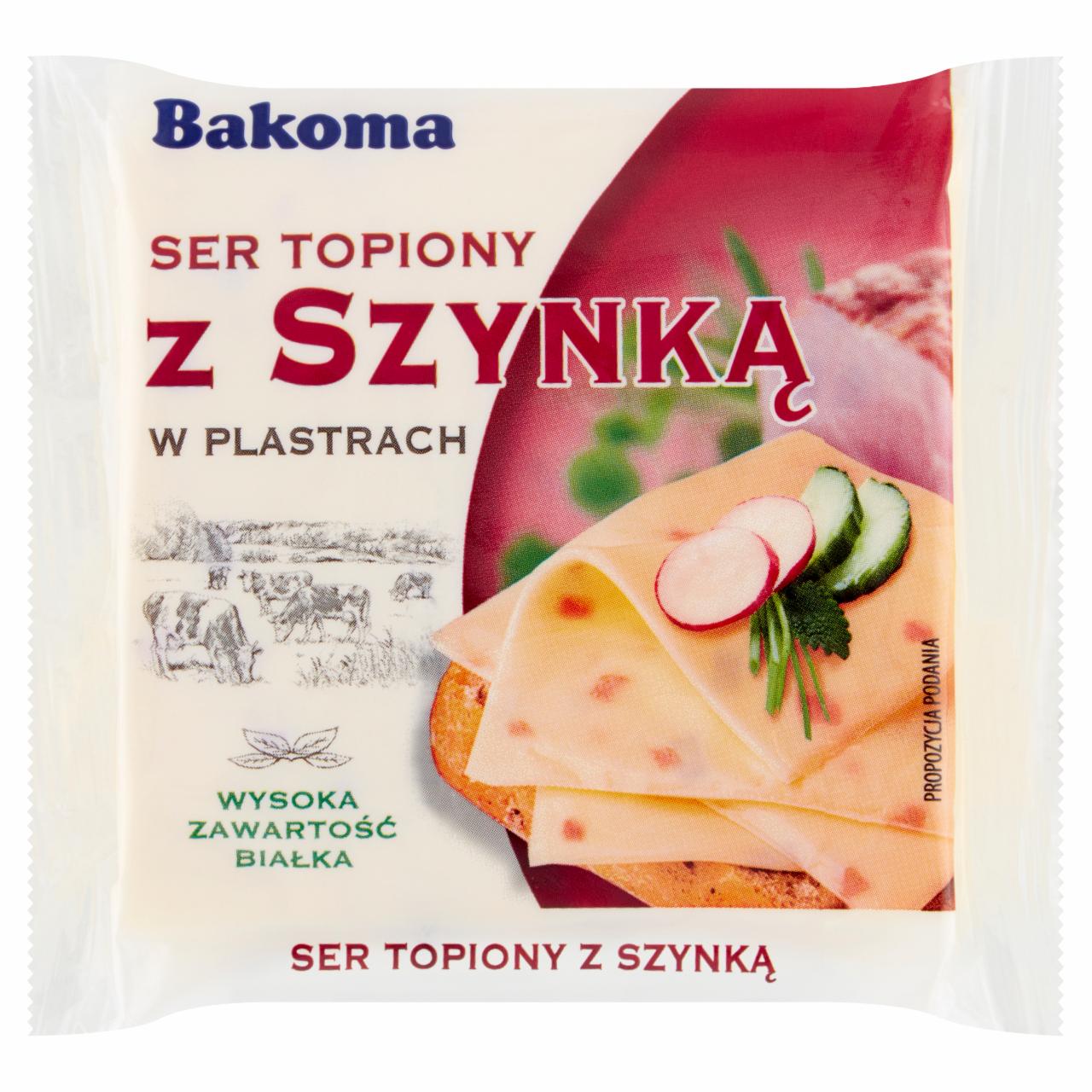 Zdjęcia - Bakoma Ser topiony z szynką w plastrach 130 g (7 sztuk)