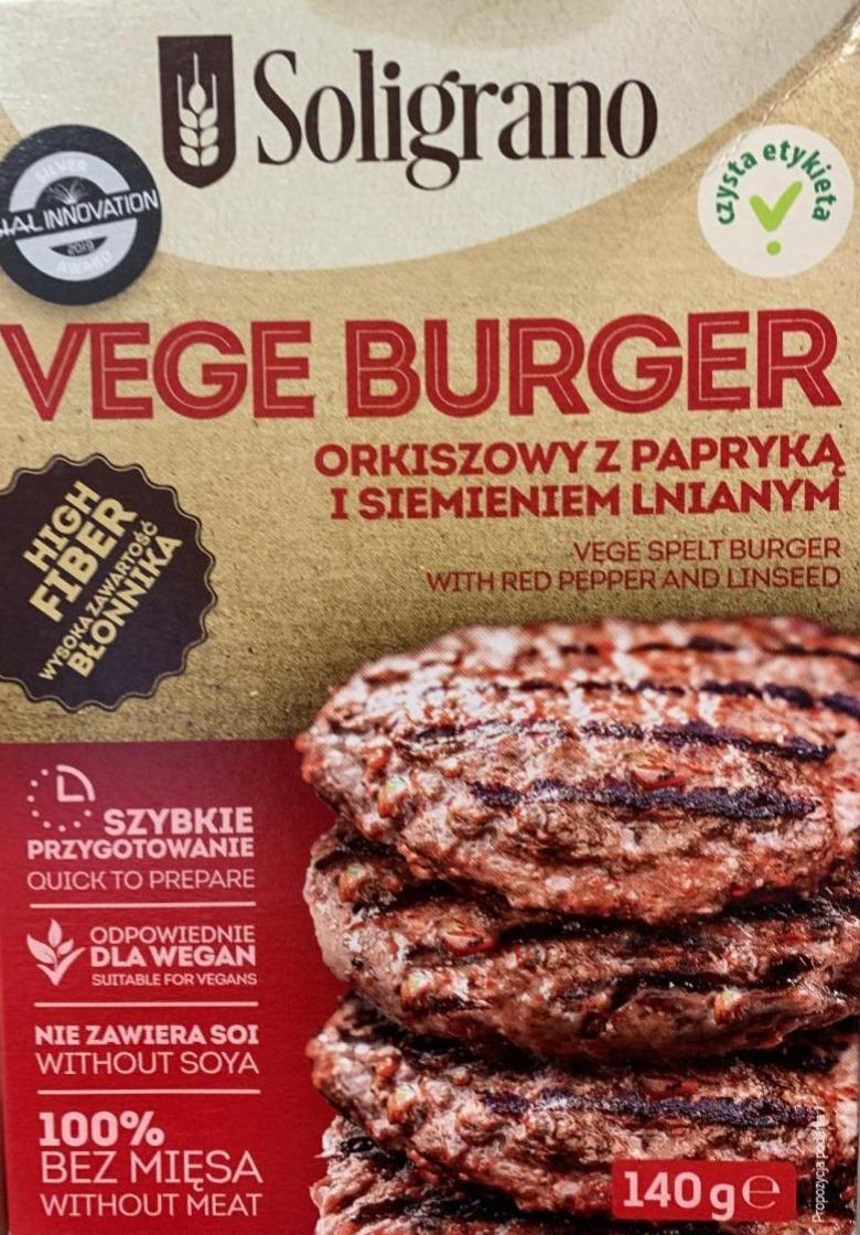 Zdjęcia - Soligrano Vege Burger orkiszowy z papryką i siemieniem lnianym