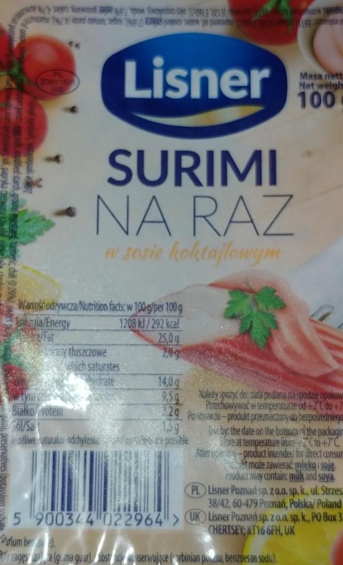 Zdjęcia - Surimi na raz w sosie koktajlowym Lisner