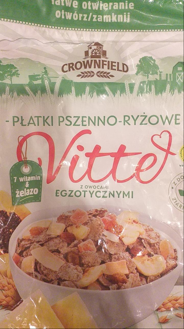 Zdjęcia - Płatki pszenno-ryżowe Vitte z owocami egzotycznymi Crownfield