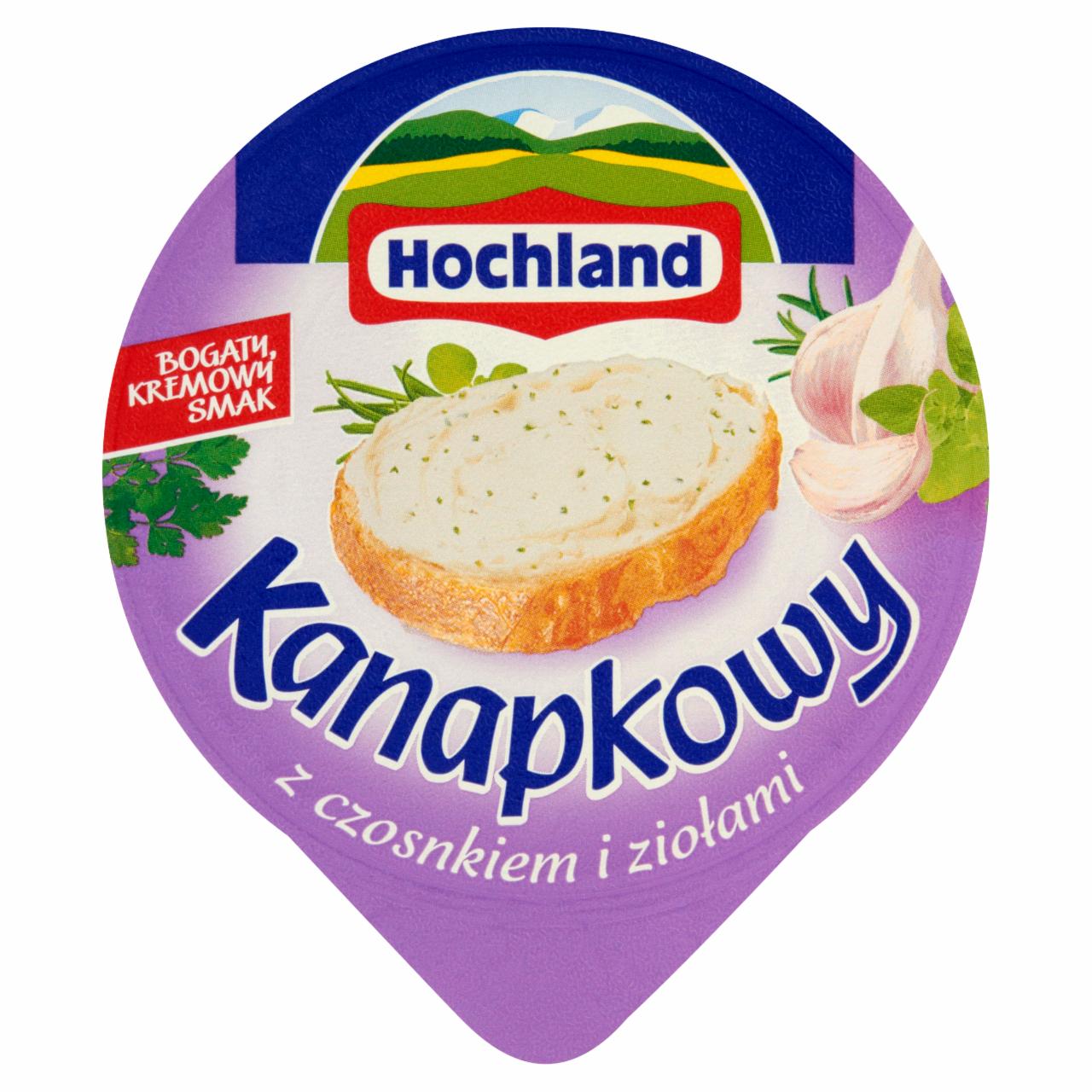 Zdjęcia - Hochland Kanapkowy Krem z czosnkiem i ziołami 150 g