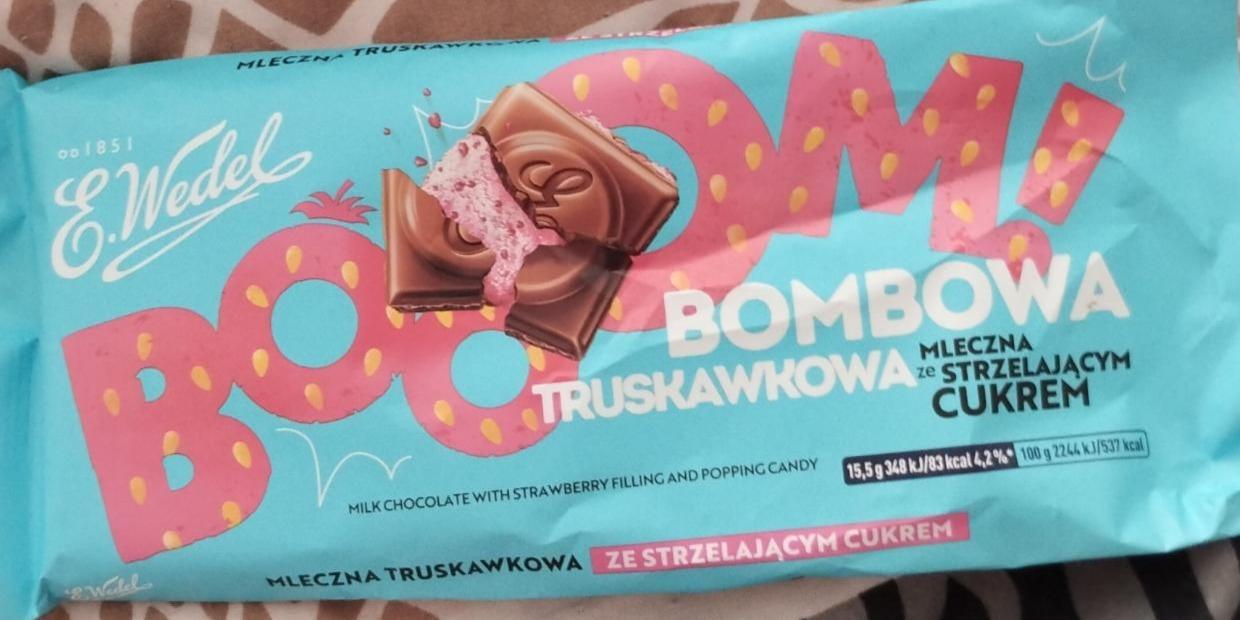 Zdjęcia - Czekolada bombowa truskawkowa mleczna ze strzelającym cukrem Wedel