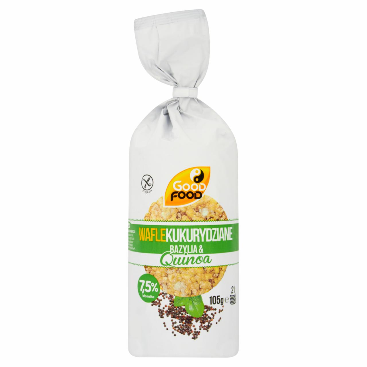 Zdjęcia - Good Food Wafle kukurydziane Bazylia & Quinoa 105 g (21 sztuk)