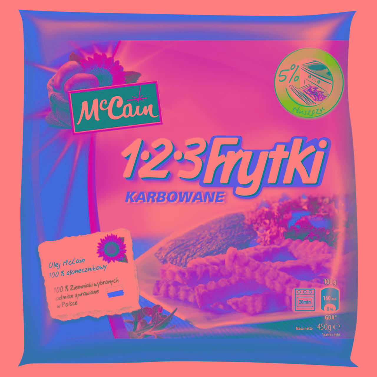 Zdjęcia - McCain 1.2.3 Frytki karbowane 450 g